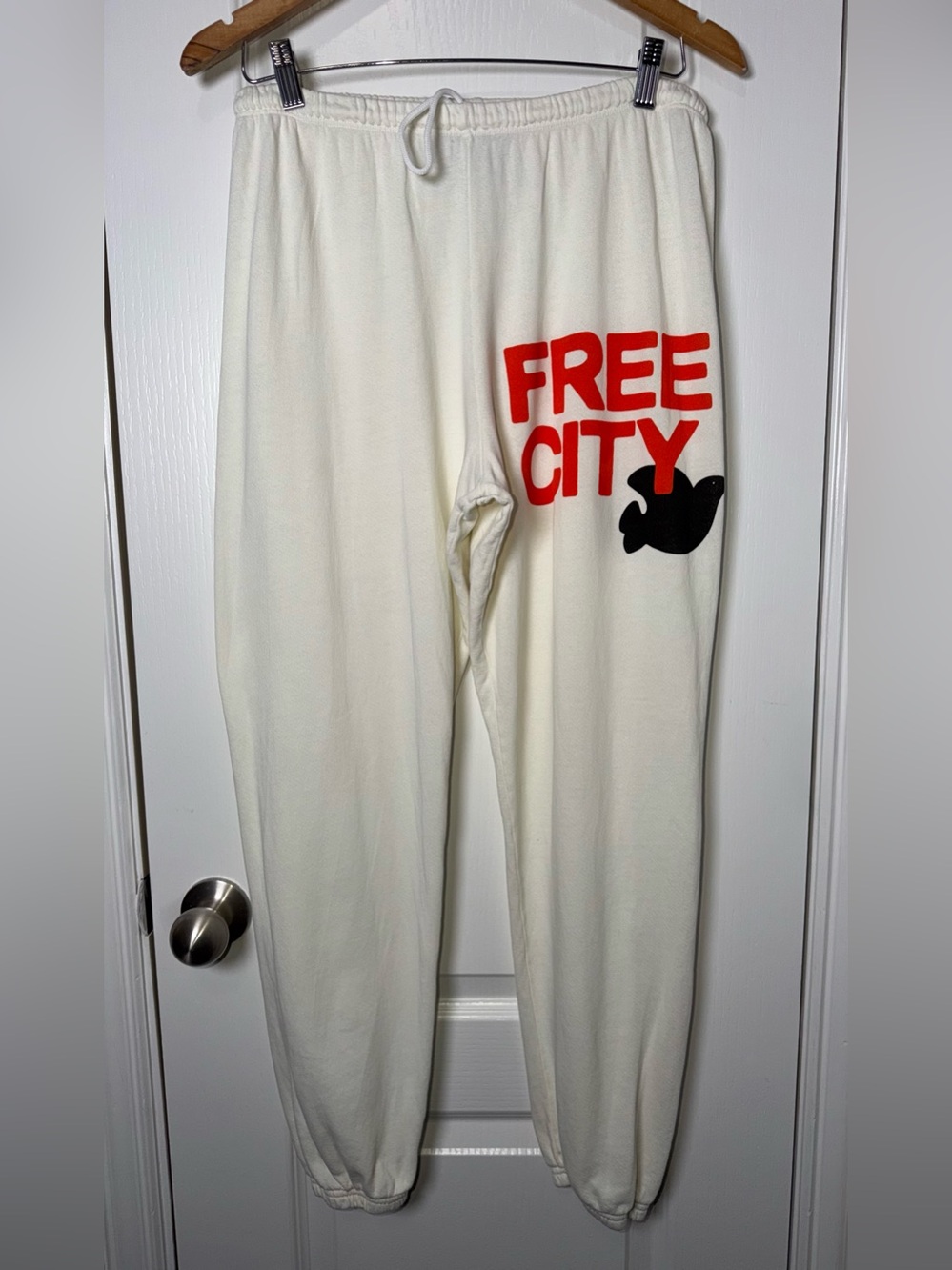 Freecity Cream Sweatpants Black Dove Orange Lightweight Small - Picture 2 of 6